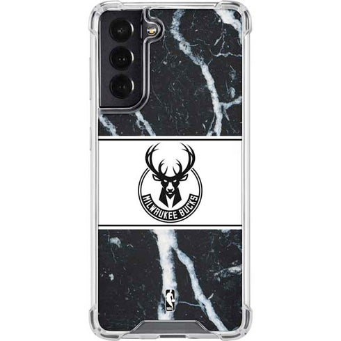NBA Milwaukee Bucks Marble Galaxy S22 Clear Case