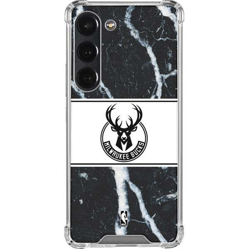 NBA Milwaukee Bucks Marble Galaxy S23 Clear Case