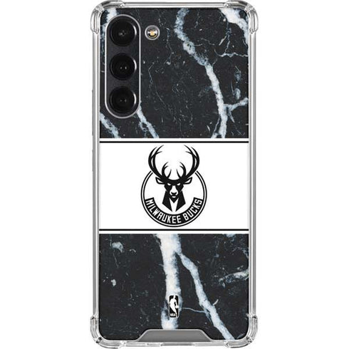 NBA Milwaukee Bucks Marble Galaxy S23 Plus Clear Case