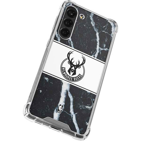 NBA Milwaukee Bucks Marble Galaxy S23 Plus Clear Case