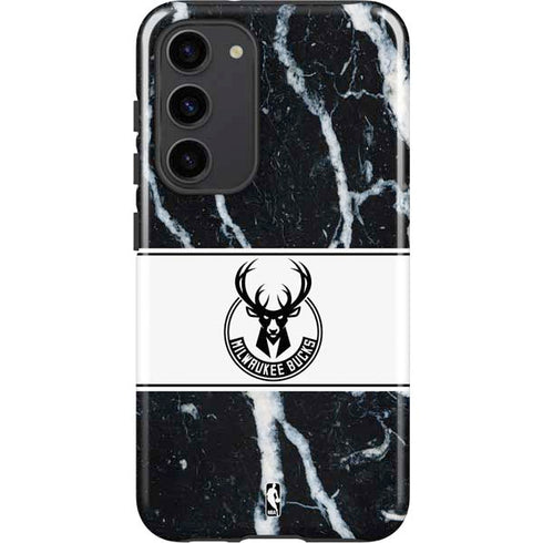 NBA Milwaukee Bucks Marble Galaxy S23 Plus Pro Case
