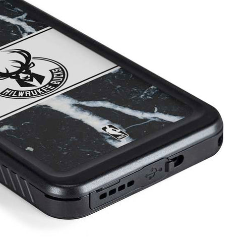 NBA Milwaukee Bucks Marble Galaxy S23 Plus Waterproof Case