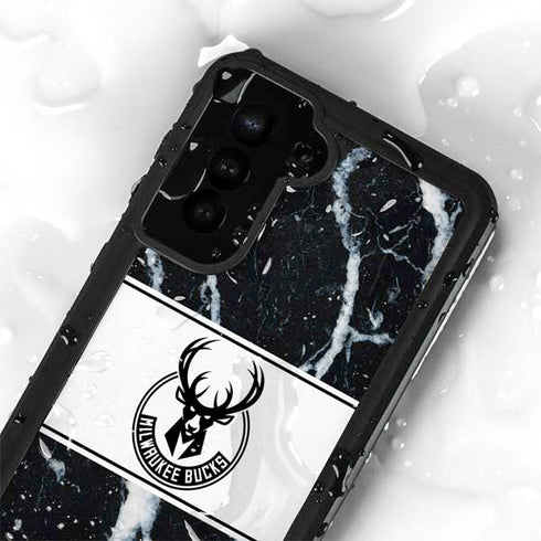NBA Milwaukee Bucks Marble Galaxy S23 Waterproof Case