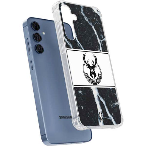 NBA Milwaukee Bucks Marble Galaxy S24 Clear Case