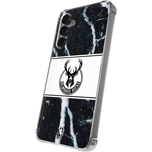 NBA Milwaukee Bucks Marble Galaxy S24 Plus Clear Case