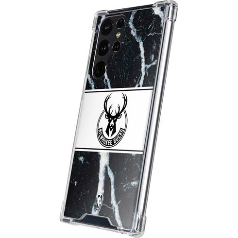 NBA Milwaukee Bucks Marble Galaxy S24 Ultra Clear Case
