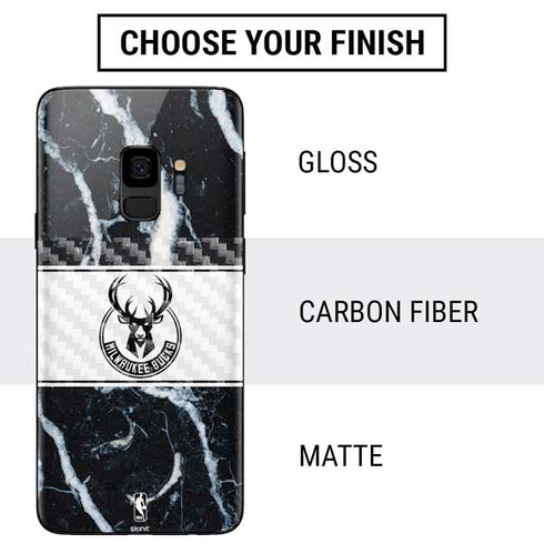 NBA Milwaukee Bucks Marble Galaxy S9 Skin