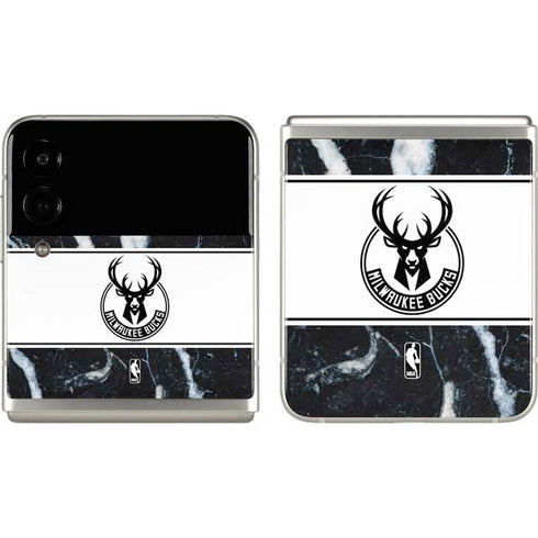 NBA Milwaukee Bucks Marble Galaxy Z Flip3 5G Skin