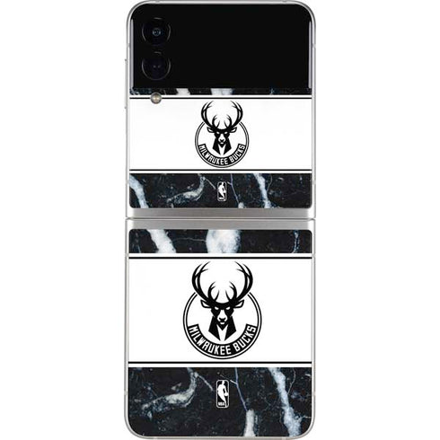 NBA Milwaukee Bucks Marble Galaxy Z Flip3 5G Skin