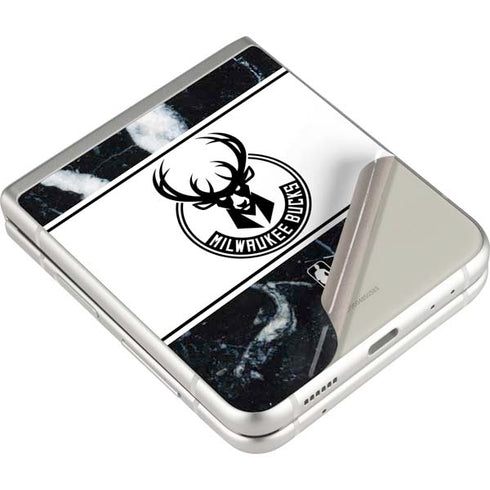 NBA Milwaukee Bucks Marble Galaxy Z Flip3 5G Skin
