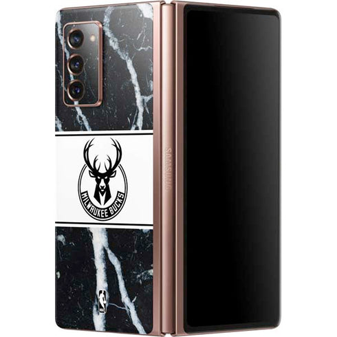 NBA Milwaukee Bucks Marble Galaxy Z Fold2 5G Skin