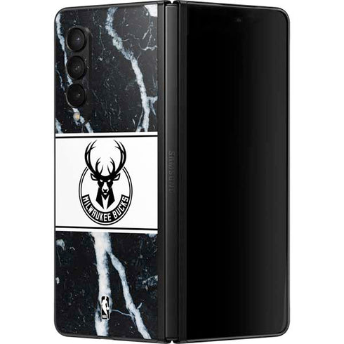 NBA Milwaukee Bucks Marble Galaxy Z Fold3 5G Skin