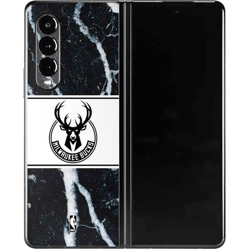 NBA Milwaukee Bucks Marble Galaxy Z Fold3 5G Skin
