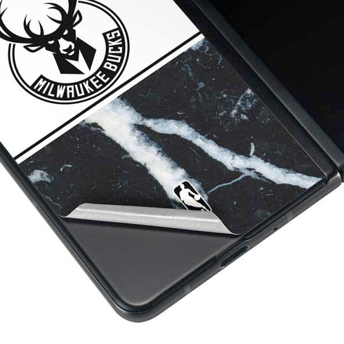 NBA Milwaukee Bucks Marble Galaxy Z Fold3 5G Skin