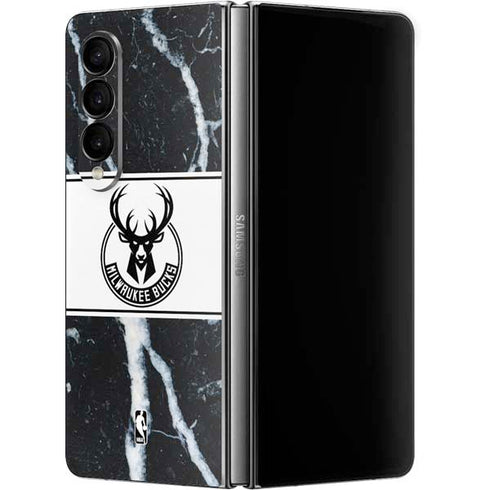 NBA Milwaukee Bucks Marble Galaxy Z Fold4 5G Skin
