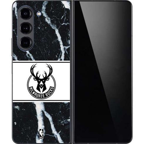 NBA Milwaukee Bucks Marble Galaxy Z Fold5 5G Skin