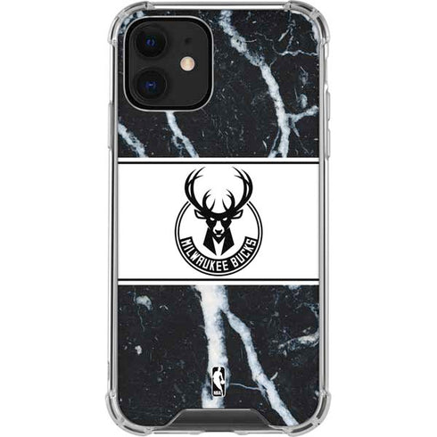 NBA Milwaukee Bucks Marble iPhone 12 Clear Case