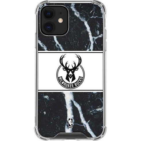 NBA Milwaukee Bucks Marble iPhone 12 Mini Clear Case