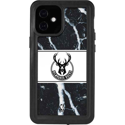 NBA Milwaukee Bucks Marble iPhone 12 Mini Waterproof Case