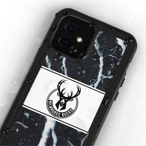 NBA Milwaukee Bucks Marble iPhone 12 Mini Waterproof Case