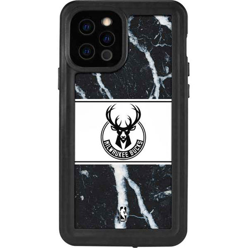 NBA Milwaukee Bucks Marble iPhone 12 Pro Waterproof Case