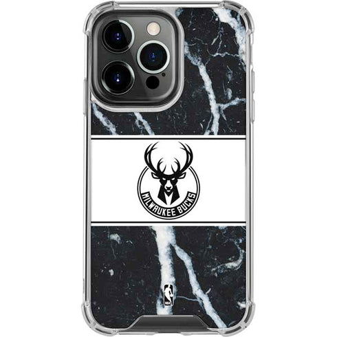 NBA Milwaukee Bucks Marble iPhone 13 Pro Clear Case