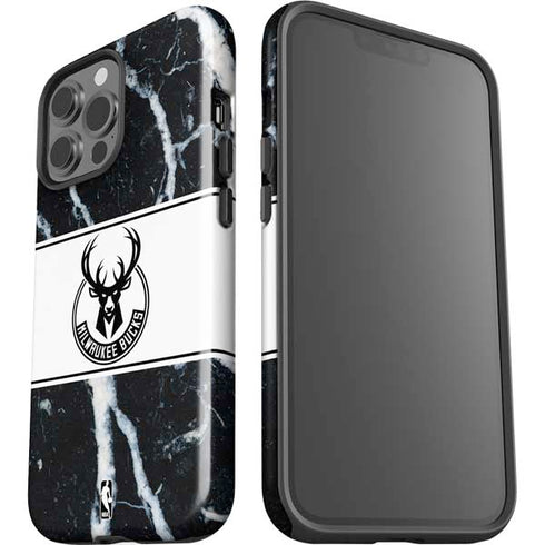 NBA Milwaukee Bucks Marble iPhone 13 Pro Max Impact Case
