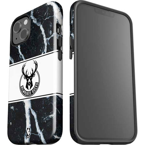 NBA Milwaukee Bucks Marble iPhone 15 Impact Case