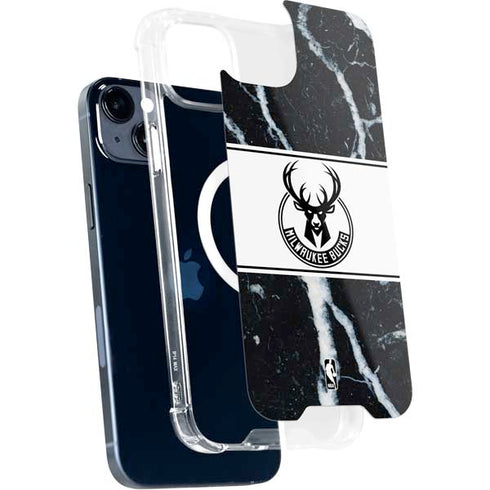 NBA Milwaukee Bucks Marble iPhone 15 Plus MagSafe Case