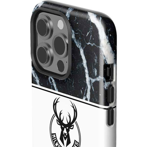 NBA Milwaukee Bucks Marble iPhone 15 Pro Impact Case