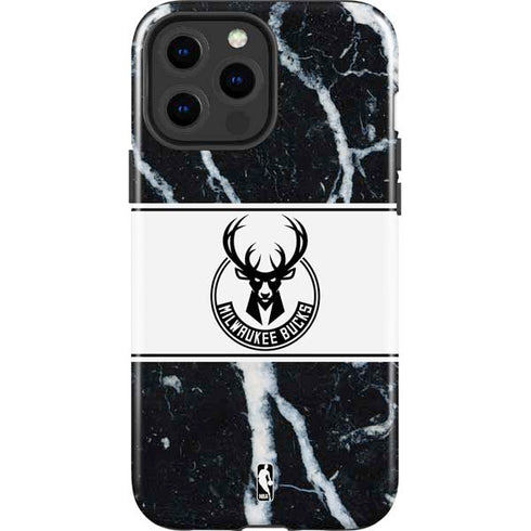 NBA Milwaukee Bucks Marble iPhone 15 Pro Max Impact Case