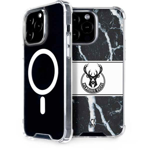 NBA Milwaukee Bucks Marble iPhone 15 Pro Max MagSafe Case