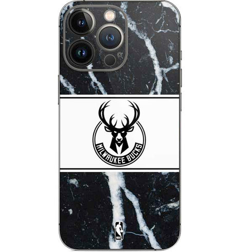 NBA Milwaukee Bucks Marble iPhone 14 Pro Skin