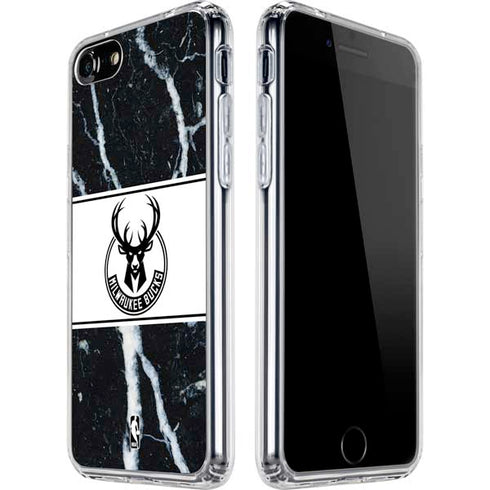 NBA Milwaukee Bucks Marble iPhone SE (2nd & 3rd Gen) Clear Case