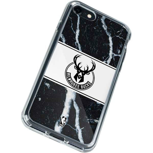 NBA Milwaukee Bucks Marble iPhone SE (2nd & 3rd Gen) Clear Case