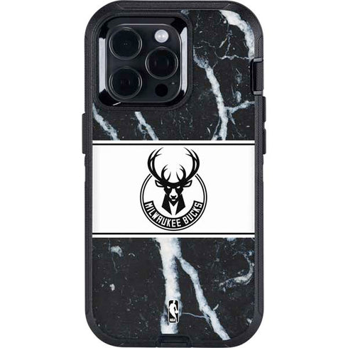 NBA Milwaukee Bucks Marble Otterbox Defender iPhone Skin