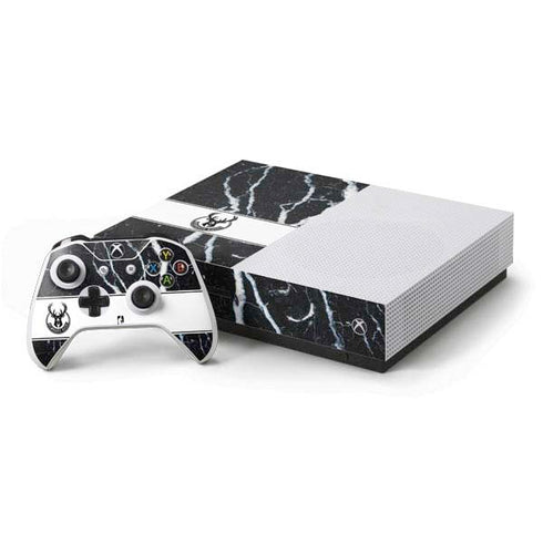 NBA Milwaukee Bucks Marble Xbox One S Console and Controller Bundle Skin