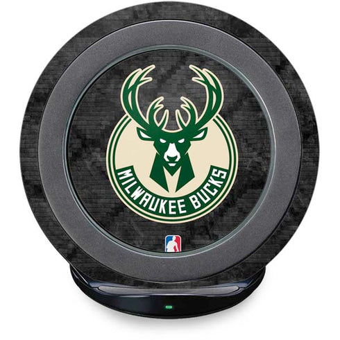 NBA Milwaukee Bucks Rusted Dark Fast Charge Wireless Charging Stand Skin