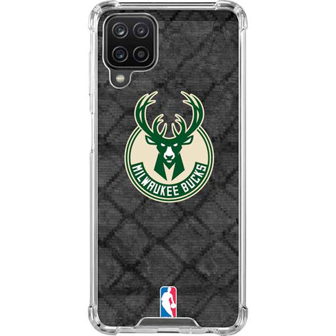 NBA Milwaukee Bucks Rusted Dark Galaxy A12 Clear Case