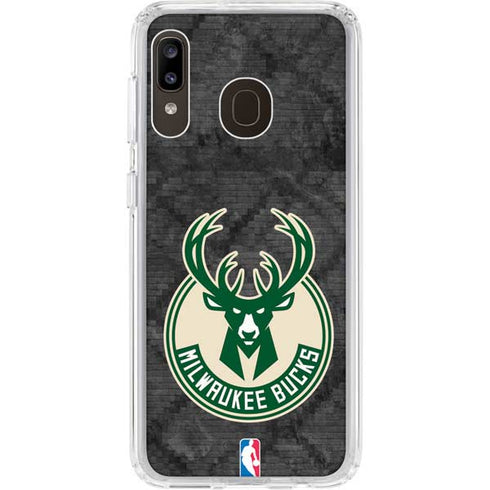 NBA Milwaukee Bucks Rusted Dark Galaxy A20 Clear Case