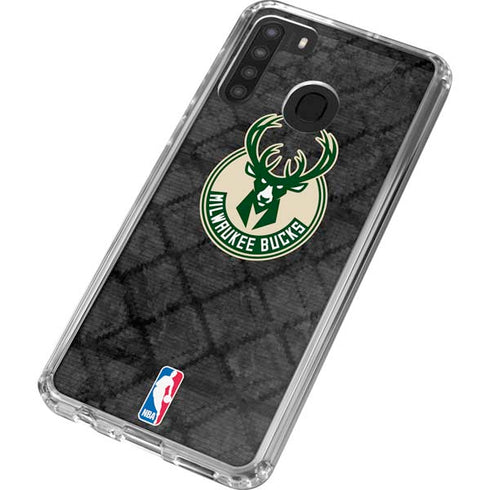 NBA Milwaukee Bucks Rusted Dark Galaxy A21 Clear Case