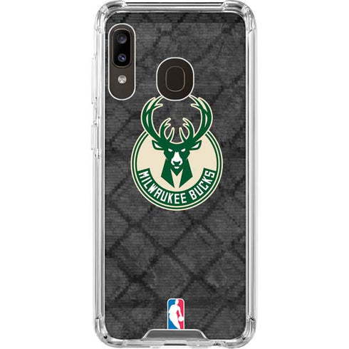 NBA Milwaukee Bucks Rusted Dark Galaxy A30 Clear Case