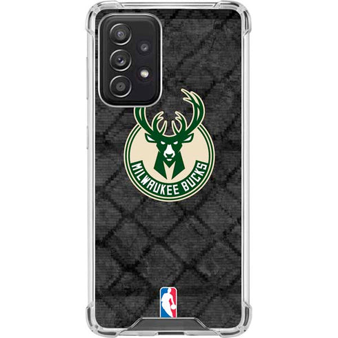 NBA Milwaukee Bucks Rusted Dark Galaxy A52 5G Clear Case