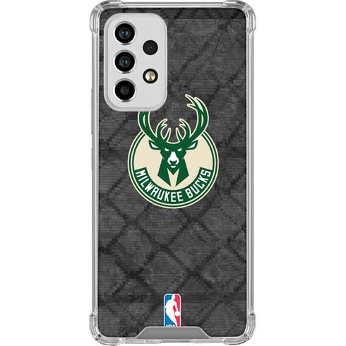 NBA Milwaukee Bucks Rusted Dark Galaxy A53 5G Clear Case