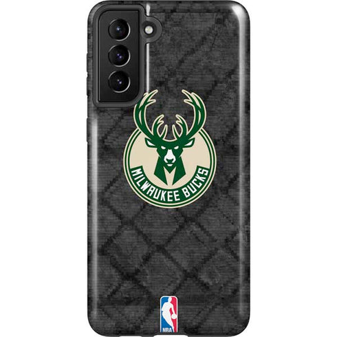 NBA Milwaukee Bucks Rusted Dark Galaxy S21 FE Pro Case