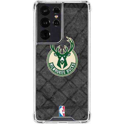 NBA Milwaukee Bucks Rusted Dark Galaxy S21 Ultra 5G Clear Case