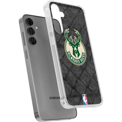 NBA Milwaukee Bucks Rusted Dark Galaxy S24 Plus Clear Case