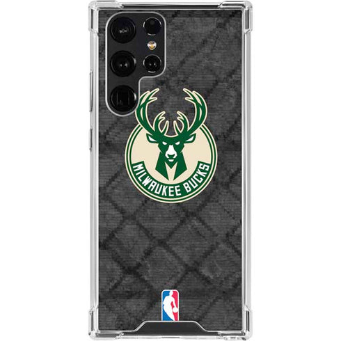NBA Milwaukee Bucks Rusted Dark Galaxy S24 Ultra Clear Case
