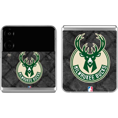 NBA Milwaukee Bucks Rusted Dark Galaxy Z Flip4 5G Skin