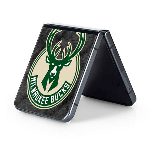 NBA Milwaukee Bucks Rusted Dark Galaxy Z Flip5 5G Skin